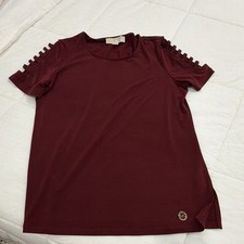 Michael Kors Burgundy Ladder Cutout Scoop Nec...