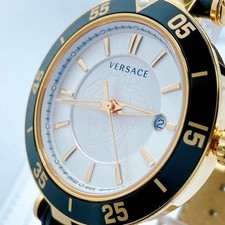 Versace V-Race 23Q Date Watch – Changeable Bezel Ladies Quartz 501