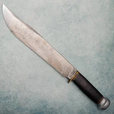 Marbles Gladstone USA Trailmaker Fixed Blade Knife Leather Handle Vintage