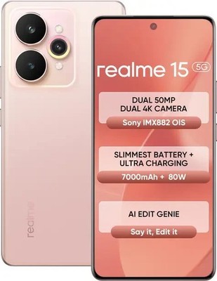 realme 15 5G Factory Unlocked Dual SIM 128GB-7000 mAh Battery-NO