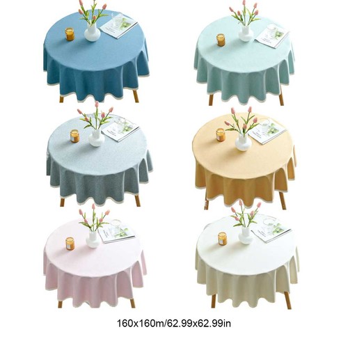 Table Cloth Dining Decor Cover Cotton Linen Round Shape Tablecloths Supplies - Picture 2 of 11