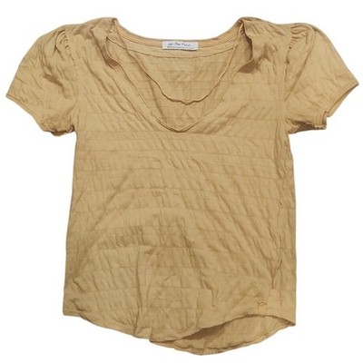 We The Free People Sugar Cube Shirred Boho Euro Normcore Stretch Earthy Medium