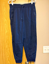 Athleta Women's S Petite Navy Nylon Drawstring Jogger Pants Woven Pockets