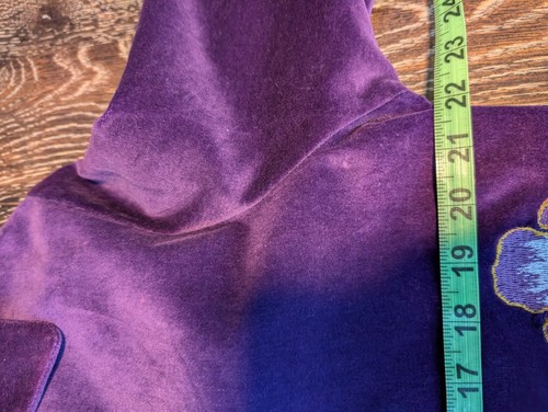Jessica Holbrook Velvet Blazer M Purple Button Up Floral Embroidered VINTAGE 119 - Picture 7 of 8