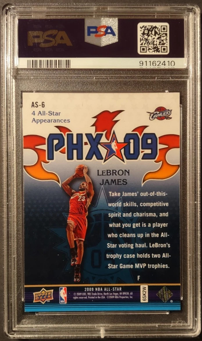 2008-09 UD Lebron James NBA All Star Game PSA 8 view 2