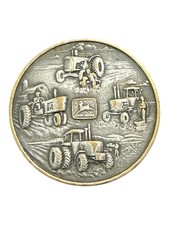 Vintage 1982 John Deere Tractors Maco Bronze, .999 Silver Plated Belt Buckle