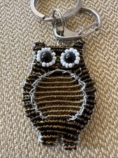 Vintage Keychain Beaded Owl