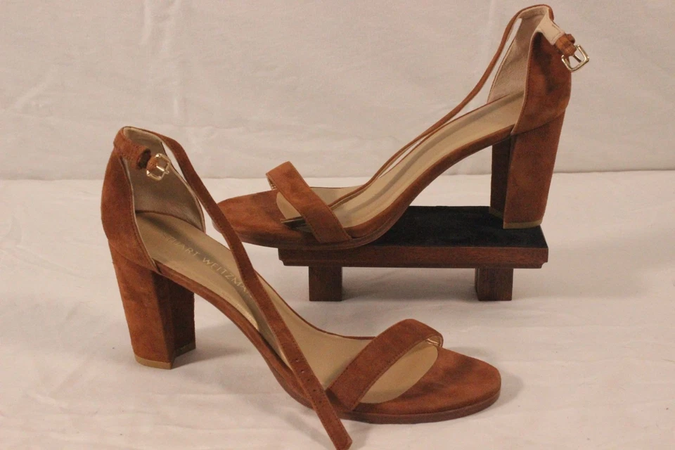 Stuart Weitzman Tan Suede Strappy High Heel Sandals Size 8 Made In Spain - Image 2 of 4