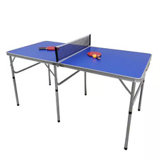 60 In. Portable Ping Pong Table Tennis Games Set with Paddles and Balls (Orange)