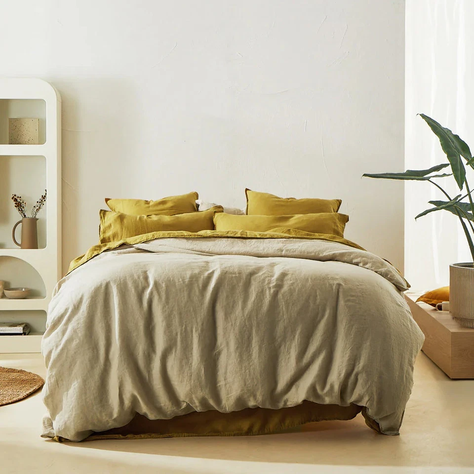 MyHouse Linen Quilt Cover 210X210cm - Natural - Queen