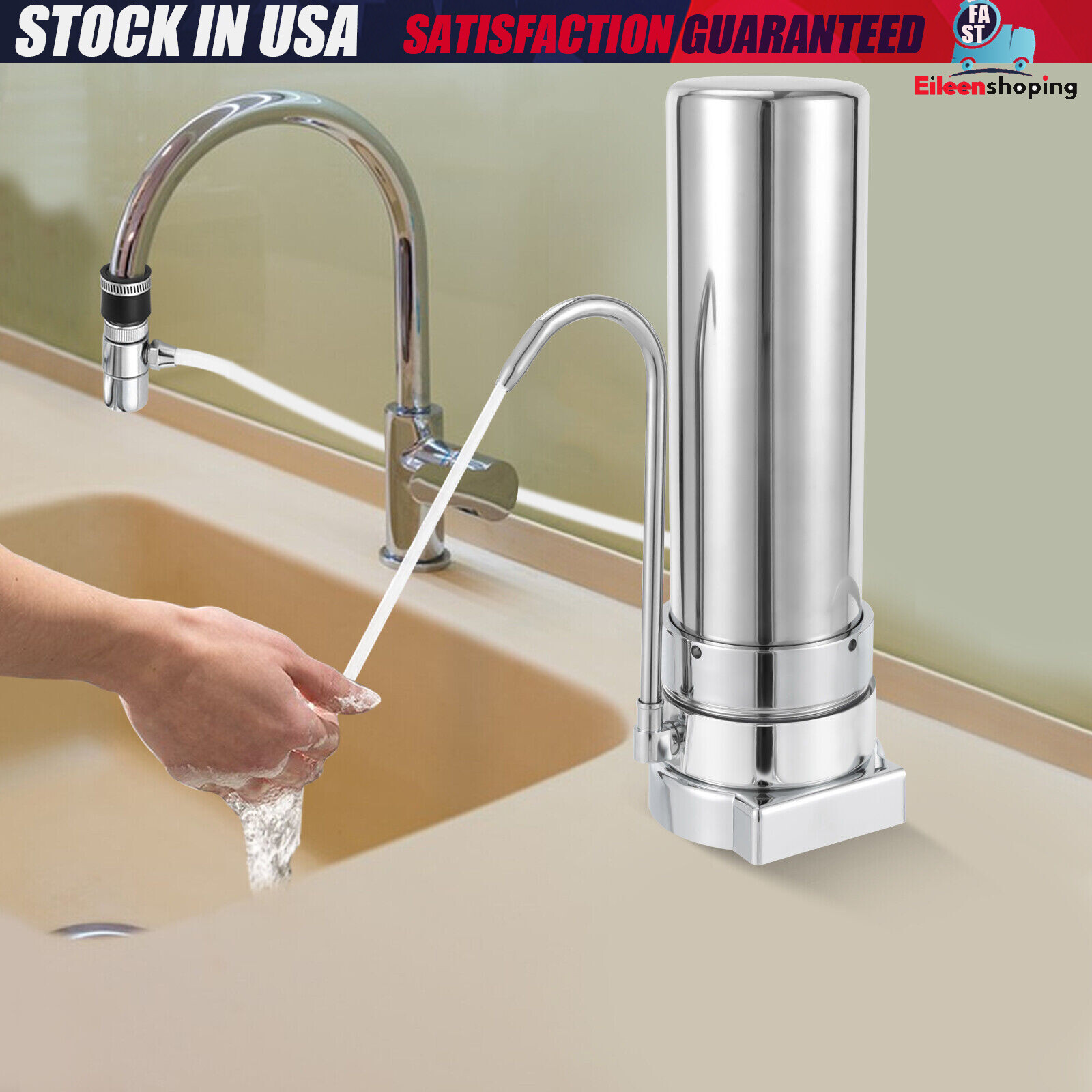 Countertop Filter Water Filtration Filter Sink Drinking System Stainless Steel