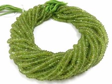 Natural Peridot Rondelle Faceted 3-4mm Beads 12
