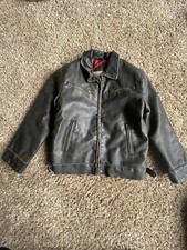New York Classics Kids Leather Jacket, Size Small, Red Inside