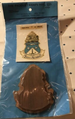 Vintage 1960s Paddle Tramp Wooden Decal Kit - Alpha Delta Pi Collectible