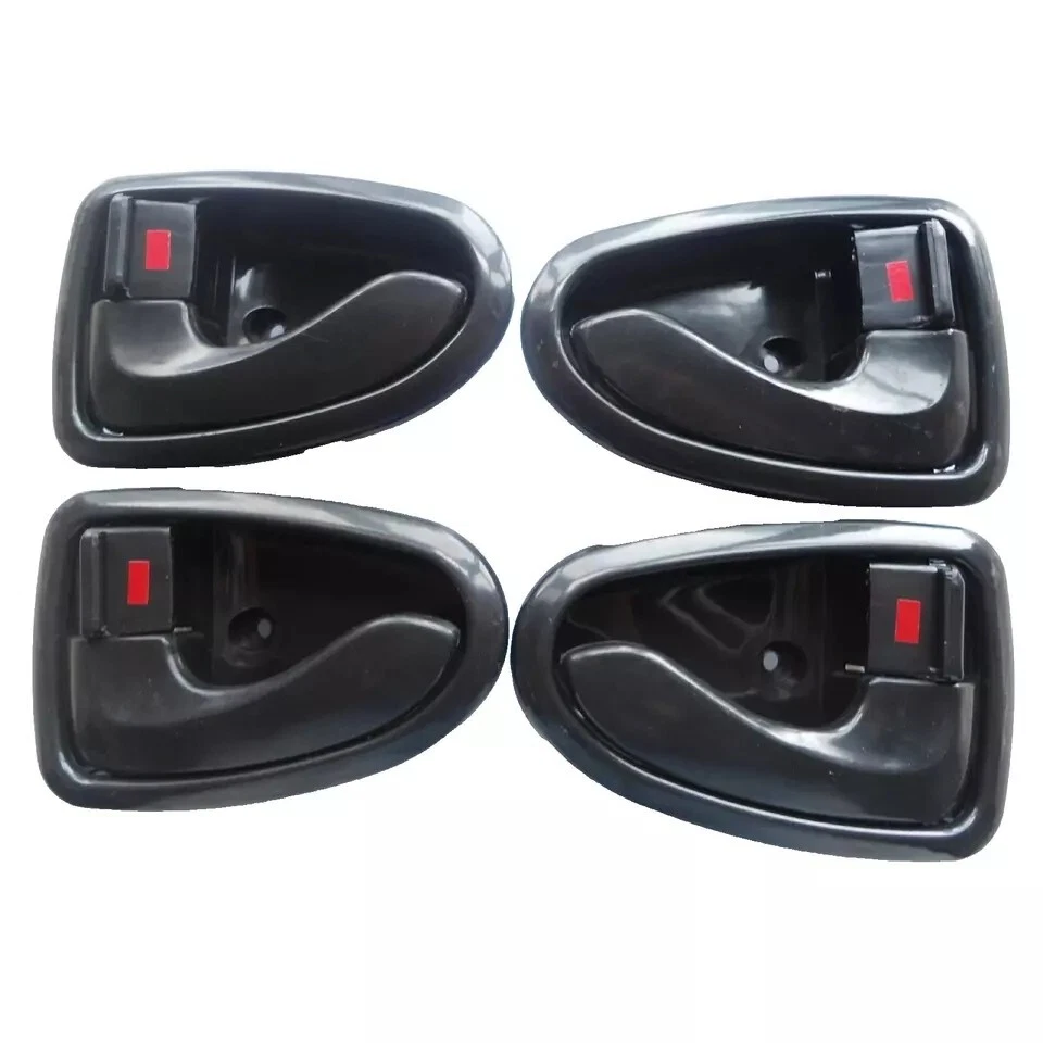 Manija de puerta delantera trasera izquierda derecha negra interior Hyundai Accent 2000-2006 4 piezas Foto 4 de 4
