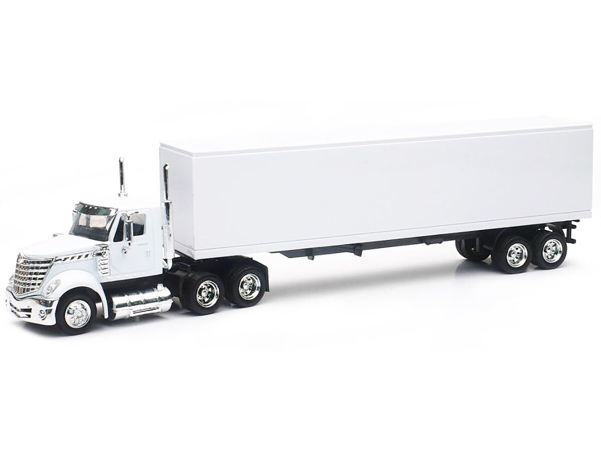 INTERNATIONAL LONESTAR TRUCK W/TRAILER WHITE 1/43 DIECAST BY INTERNATIONAL LONESTAR TRUCK W/TRAILER WHITE 1/43 DIECAST BY