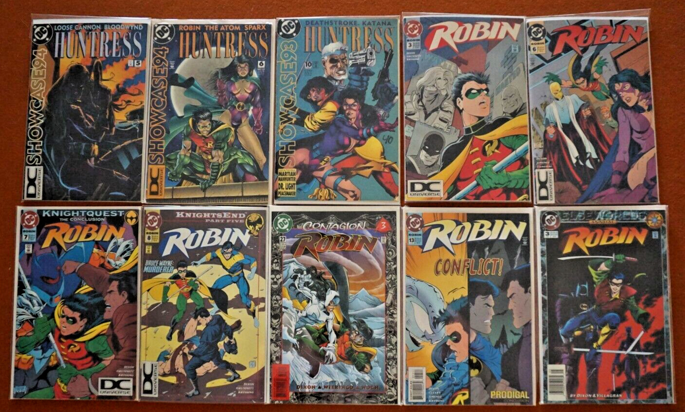 DC Comics The Huntress Lot of 3, Robin lot of 7 Comic Books