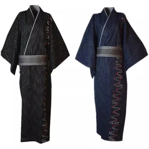 2021 Kimono Suit Traditional Japanese Men s Belt Belt Cotton Bathrobe Top Hot