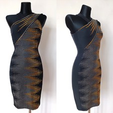 Versace Collection Figure Hugging Dress Crystal Embellished Stretch Cady Sheath