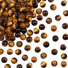 100Pcs 6Mm Natural Yellow Tiger Eye Stone Beads Gemstone round Loose Beads for D