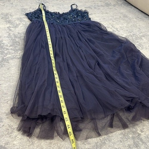 NWT Needle & Thread Midnight Lace Sleeveless Midi Dress Beaded Tulle Sz 12 - Picture 12 of 15