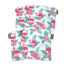 Seakcoik Reusable Zippered Snack Bags Lunch To-Go Eco-Friendly Flamingo Washable
