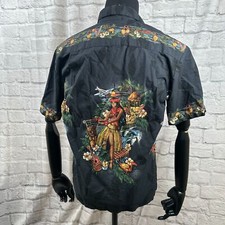 Vtg Ky's Tiki Wahine Hukilau Luau Hawaiihemd Herren S Aloha Hergestellt IN USA
