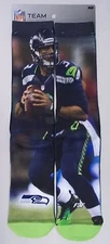 Seattle Seahawks Men's Socks Large Size 10 to 13 Russell Wilson