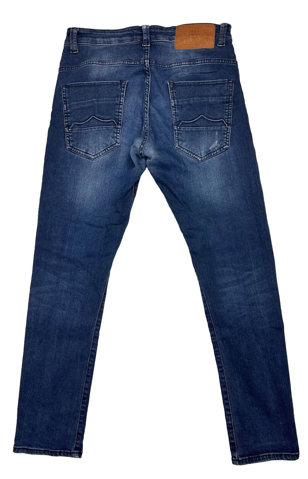 883 Police Moriarty Men's Denim Jeans Size 32 Dark Blue Slim Fit Button Fly