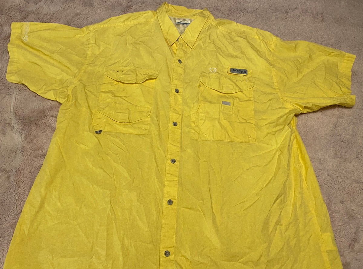 Chemise De Pêche Columbia PFG - Homme XXL - Verte/Jaune - Ventilée - Occasion