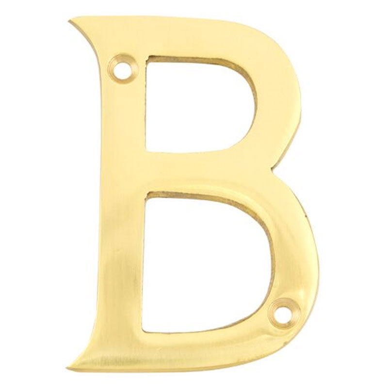 TSS Face Fix Letter 75mm B Polished Brass (TSSNUMERALBB)