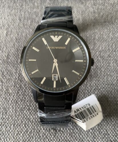 Emporio Armani Giorgio Mens ~ Black Watch ~ New In Box