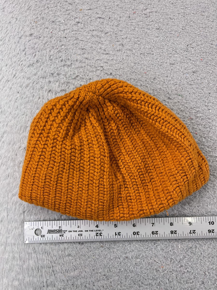 Handmade Beanie Toque Adult One Size Orange Double Layer Knit