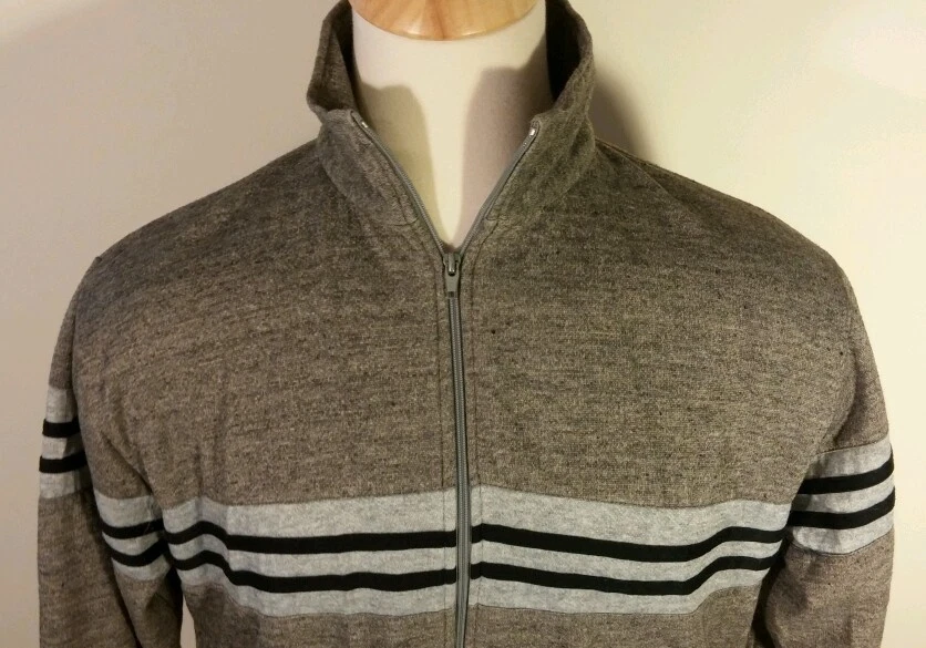 Винтажный 70-х 80-х Tri смесь Athletic трек куртка вересковый серый XL вискоза хипстер - Изображение 2 из 4
