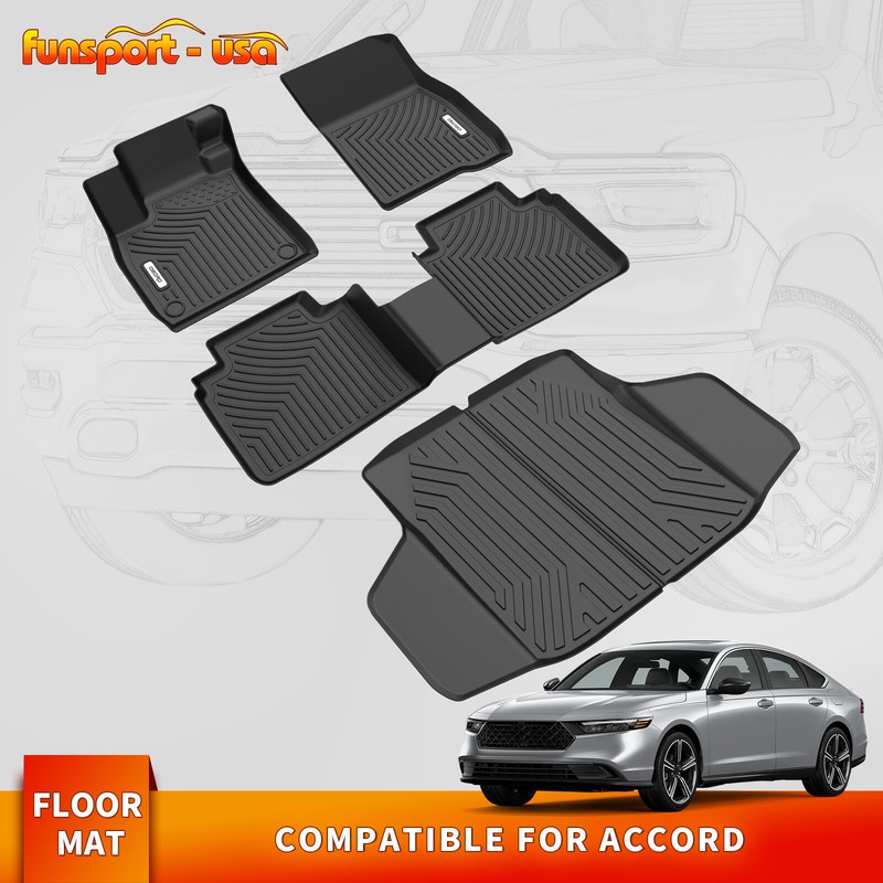 Car Floor Mats +Cargo Liner For 2023-2026 Honda Accord TPE Rubber All Weather