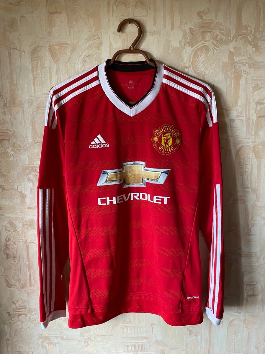 MANCHESTER UNITED 2015 2016 HOME FOOTBALL SHIRT SOCCER JERSEY LONG