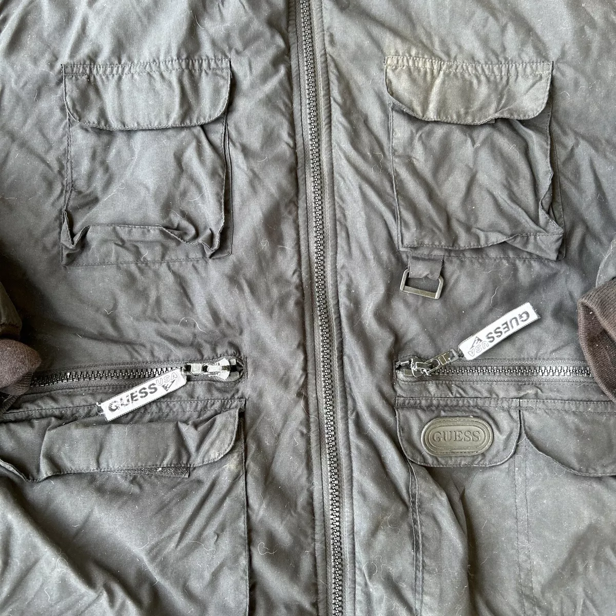Guess white bomber jacket sale