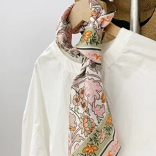 New Boutique 14 Momme Twill Silk Scarf Necktie Hairband Print Square Scarf 68cm'
