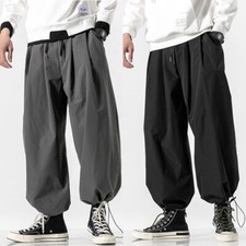 Pantaloni Tapered Puffer Larghe Uomo Con Coulisse In Vita Elastico Joggers