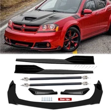 Front Rear Bumper Lip Spoiler Splitter Body Kit Side Skirt For Dodge Avenger