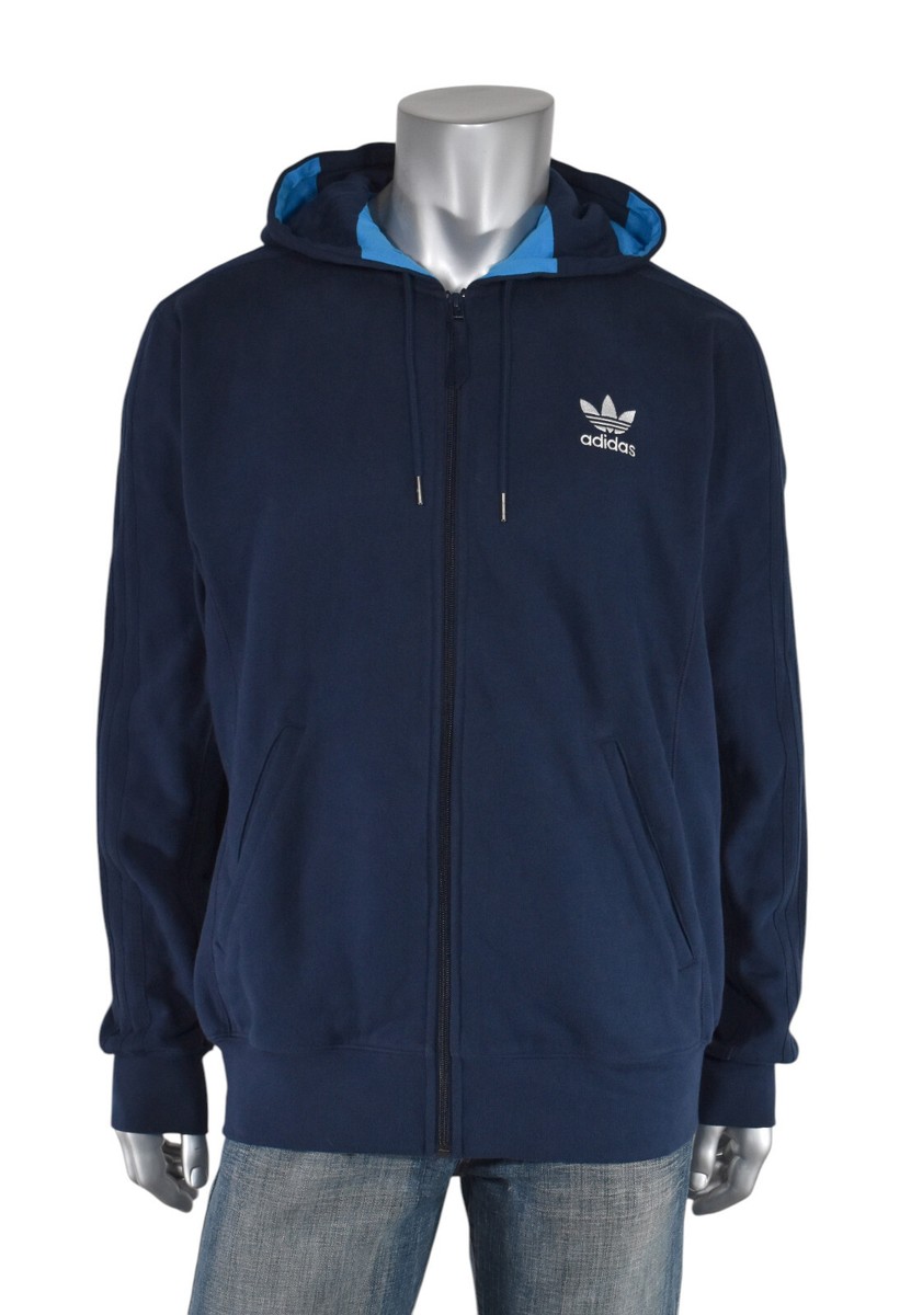 Adidas Originals Indigo Fleece 3 Stripe D-PB Hoodie Track Top