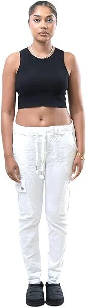 Women's Italian Magic Cargo Trousers Ladies Plain Comfy Summer Bottom Pants
Opens in a new window or