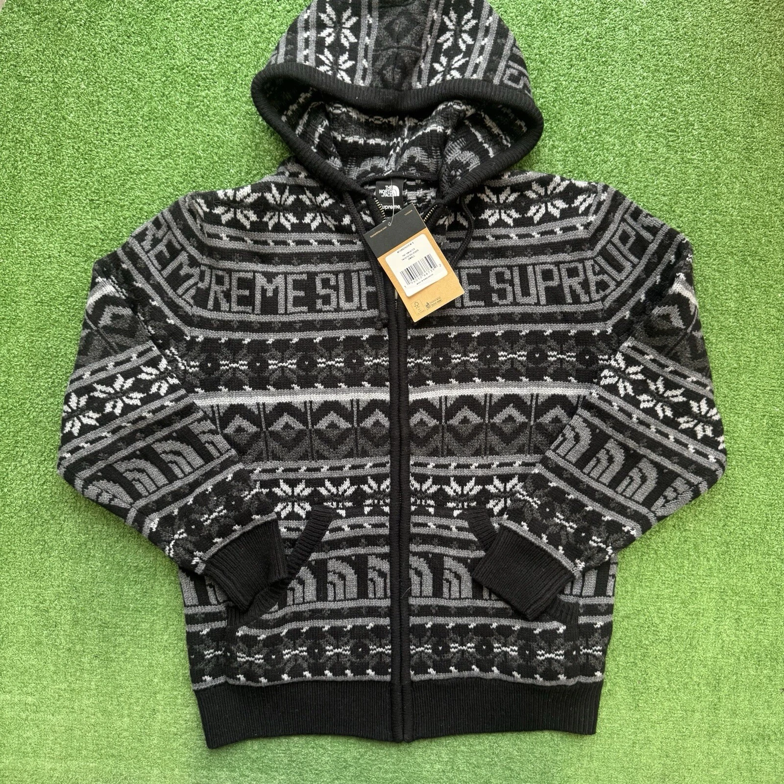 Pull à capuche zippé homme SUPREME x THE NORTH FACE petit noir