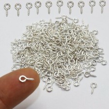 1000 Pcs Small Screw Eye Pins Bails 8X4mm Half Drilled Hooks for Jewelry Eyelets