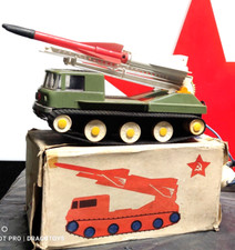 VINTAGE ROCKET LAUNCHER TOY BATT. OPERATED USSR RUSSIA CCCP SOVIET ERA ORIG. BOX