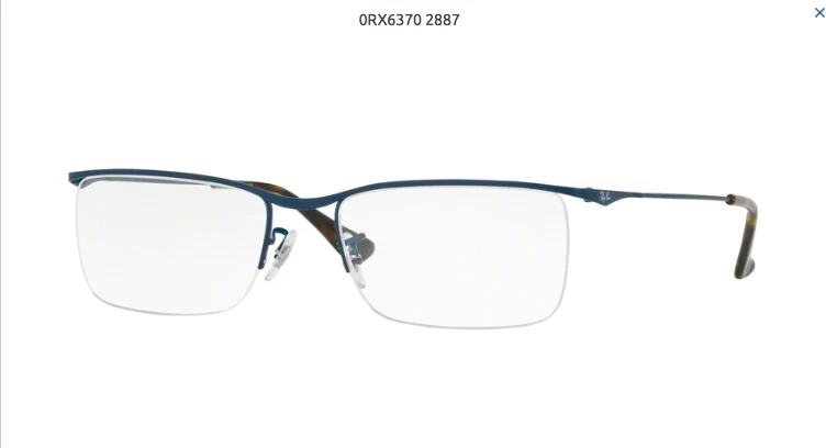 RAY BAN 6370 AZUL MATTE TEMPLOS - ASTAS ORIGINALES RB 6370 MATE AZUL 2887 - Imagen 2 de 2