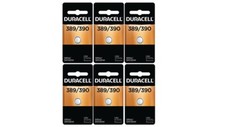 6 389/390 Duracell Silver Oxide Batteries AG10, 189, LR1130, SR1130SW, SR54 