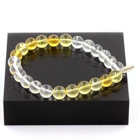 Mineralien Und Edelsteine. Armband Perlen Quarz + Citrin 8 Mm. Hergestellt
