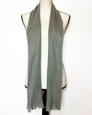 Gray Fleece Scarf w/ Fringe 60" x 8" Warm Cozy For Cold Weather - FREE SHIPPING