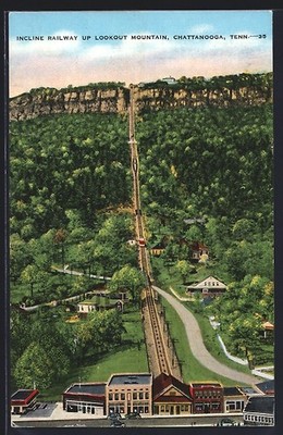 AK Chattanooga, Tenn., Incline Railway Up Lookout Mountain, Bergbahn 